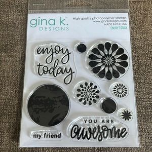 Gina k. Photopolymer Stamp Set: Enjoy Today